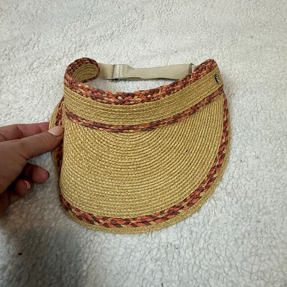 Helen Daminski 100% Raffia Visor Woven Braided Trim Adjustable Women\'s main image 4